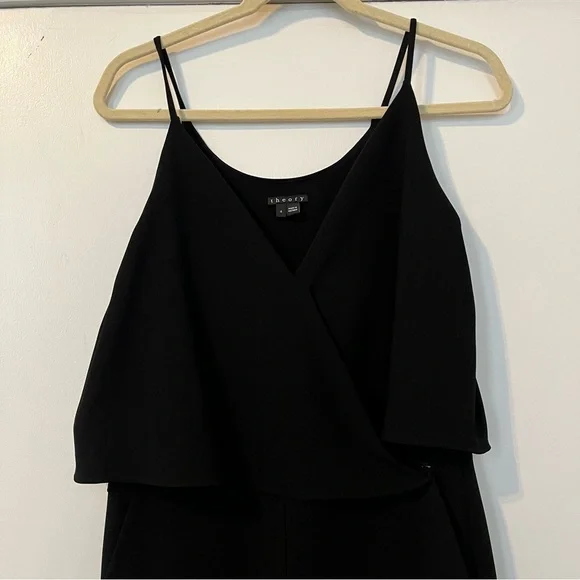 Theory Black Wrap Style Sleeveless Jogger Jumpsuit women’s size 4 cocktail Odila - Picture 3 of 10
